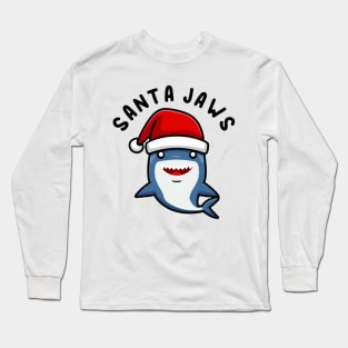 Santa Jaws Shark Christmas Pun Long Sleeve T-Shirt